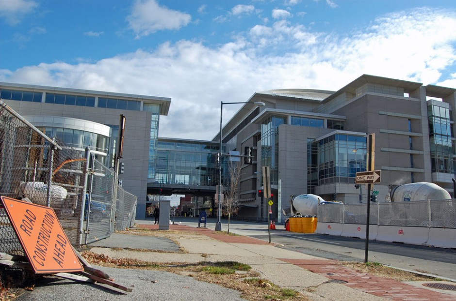 A view of the Convention Center from L St.
