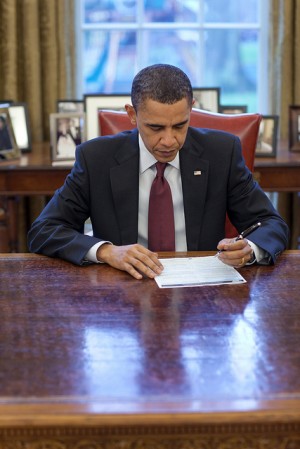 President Obama, filling out his 2010 Census form last March.
